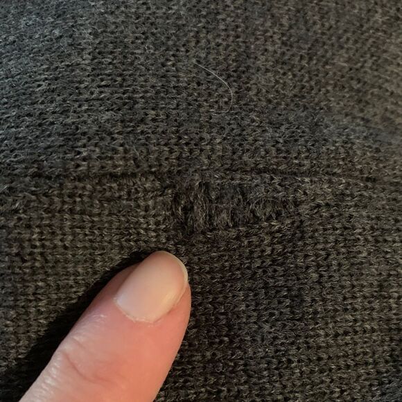 Work Wear vintage look wool blend Men's Gray Half-Zip Sweater - Picture 8 of 8